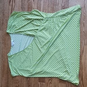 (2X) Liz Claiborne Geometric Patterned Wrap Top Summery Low Neckline Stretch